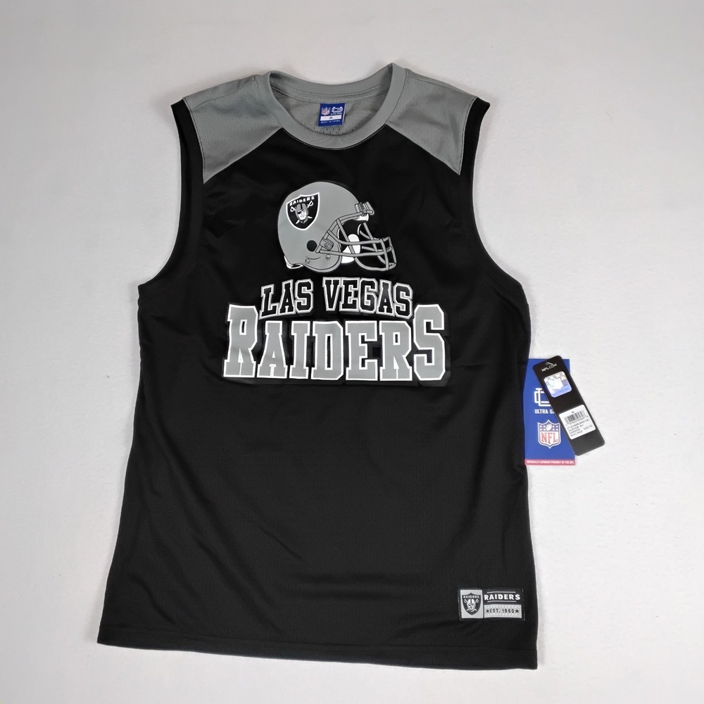 Las Vegas Raiders Ultra Game Mens M Sleeveless Shirt NFL Black Gray NWT